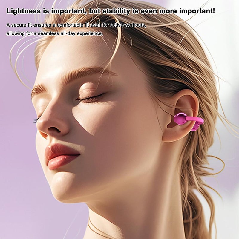 Bluetooth Headset,Open Ear Earbuds,Wireless Ear Clip Headphones with Display Screen,Bluetooth Noise Canceling Headset Sports Earphones for Sports Running Workout - Image 2